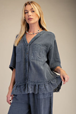 Phases Top Smoke by Easel Shirts & Tops Easel