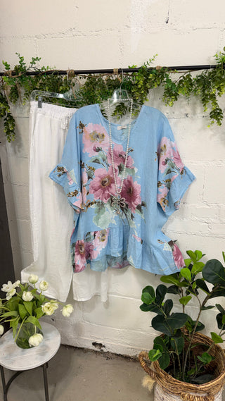 Beautiful Floral City Baby Blue Prospero