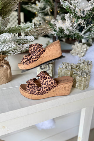 Bowed Up Wedges Leopard by Corky's Shoes Corky's Footwear