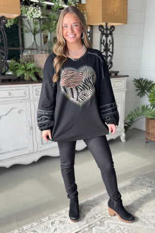 Heartfelt Black Shirts & Tops EZ