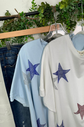 Star Bright Top Baby Blue Shirts & Tops Peach Love