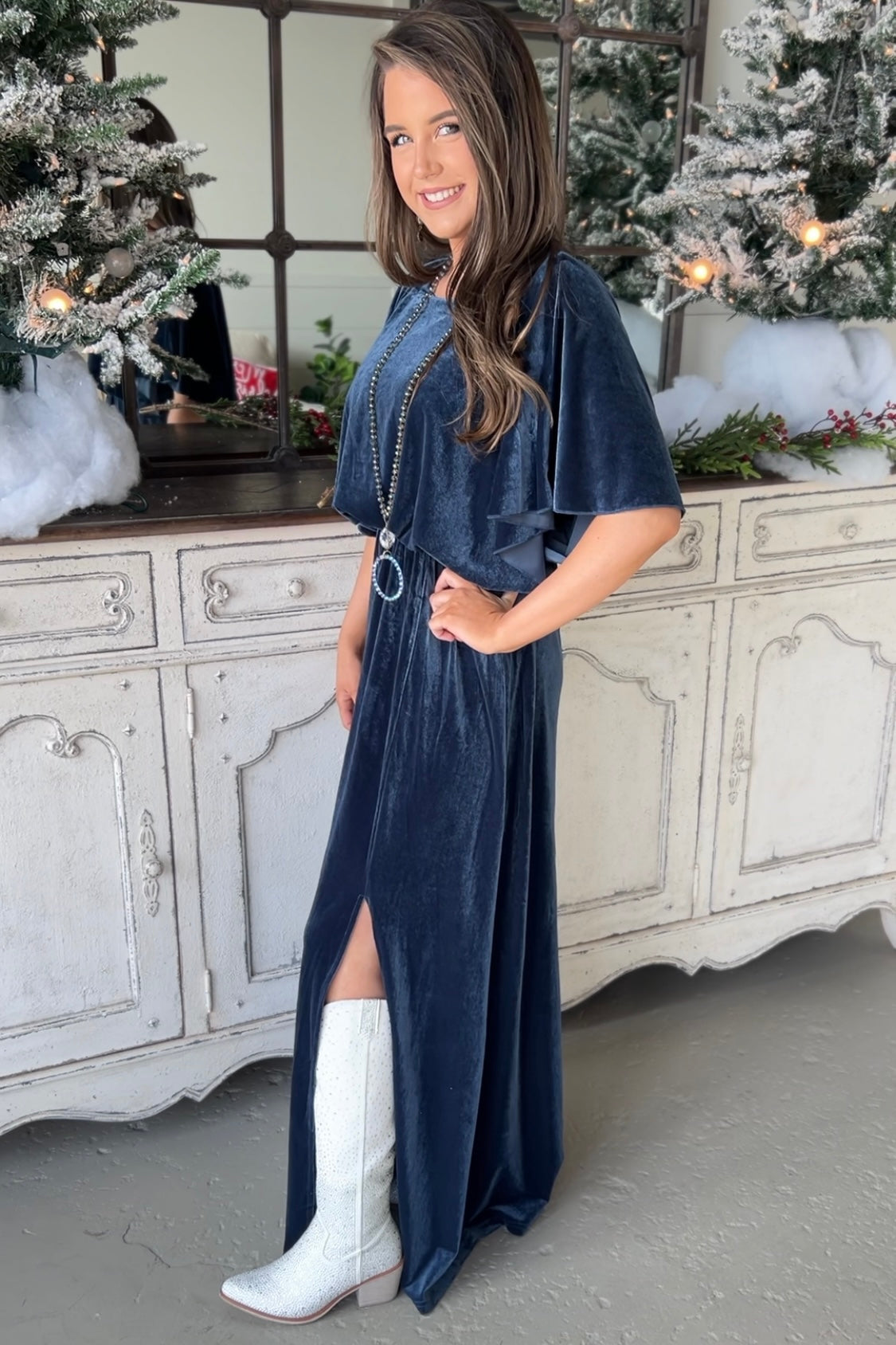 London Velvet Maxi Teal *Restock! - carol's boutique