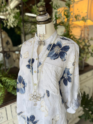 Oceanside Linen Top White Top S F Moda