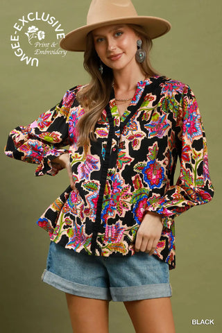 Four Seasons Top Black by Umgee