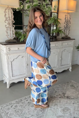 Double Bubble Top Slate Blue by Umgee Shirts & Tops Umgee
