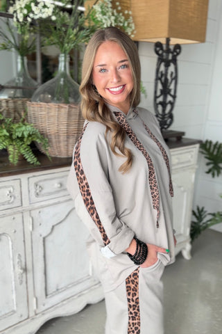 Go Wild Hooded Pullover Taupe Shirts & Tops Sunflower