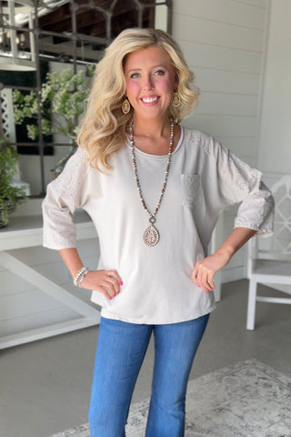 Vivie Light Taupe Shirts & Tops MuMu/JY
