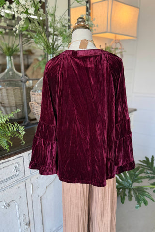 Flutter Top Burgundy by Umgee Shirts & Tops Umgee