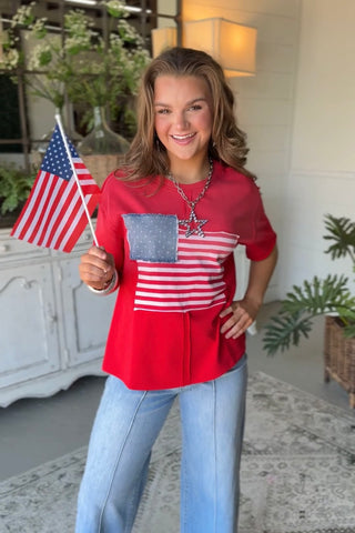 American Spirit Top Red by Jodifl Shirts & Tops Jodifl