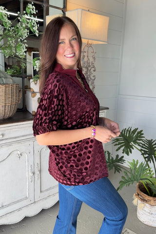 Manhattan Top Merlot by Umgee Shirts & Tops Umgee