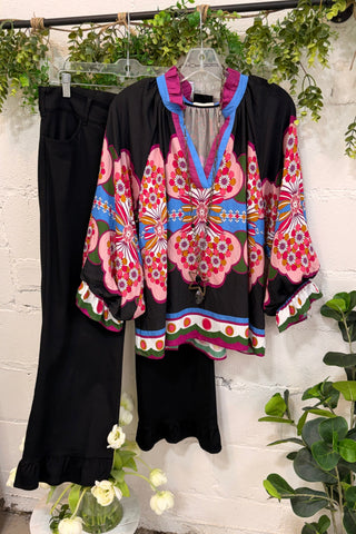 Sharice Top Black by Umgee Shirts & Tops Umgee