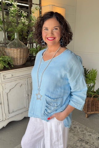 Charlize Top Blue Shirts & Tops Sole Luna