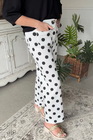 On Point Pants White Black Pants Oddi