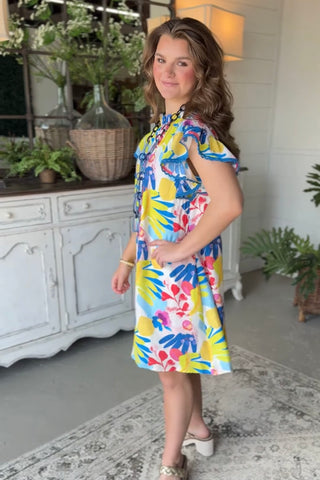 Spring Blossom Dress Blue Mix by Umgee Dresses Umgee