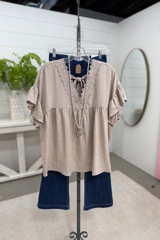 East Coast Top Beige Shirts & Tops Miss Carla