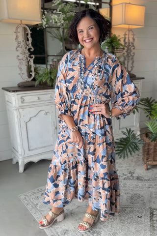 Fall Gardens Dress Denim by Umgee