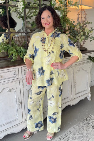 Oceanside Linen Top Yellow Top S F Moda