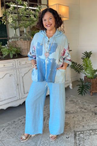 Tessie Linen Jacket Lt Blue Jacket Prospero