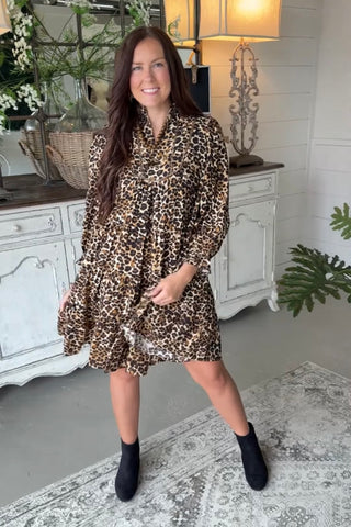 Averly Dress Latte Leopard by Umgee Dresses Umgee