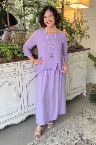 Bernice Linen Skirt Lavender Skirt Sole Luna