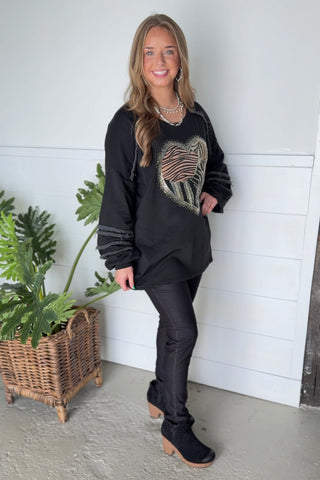 Heartfelt Black Shirts & Tops EZ