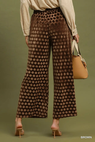 Dreamy Dot Pants Brown by Umgee