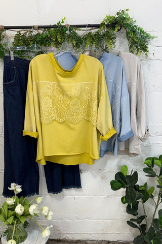 Darby Top Mustard Shirts & Tops MuMu
