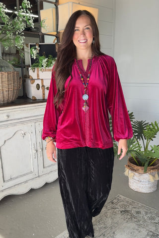 Maggie Top Raspberry by Umgee Shirts & Tops Umgee