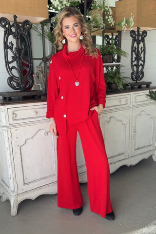 Lavish Pant Set Red Top & Pant Set Dear Scarlett