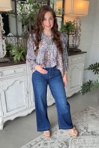 Adams Top Navy by Umgee Shirts & Tops Umgee