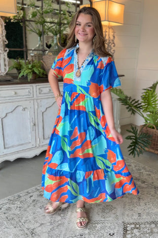Mary Kate Maxi Dress Cerulean by Umgee Dresses Umgee