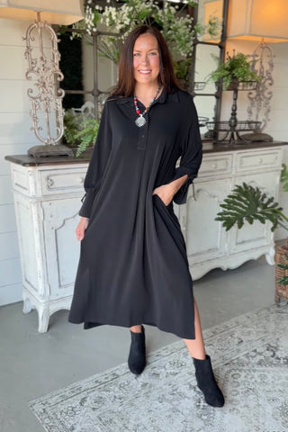 Janet Long Dress Black by Umgee Dresses Umgee