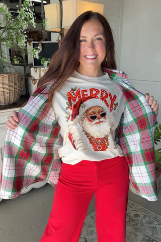 Santa Glam Tee Natural