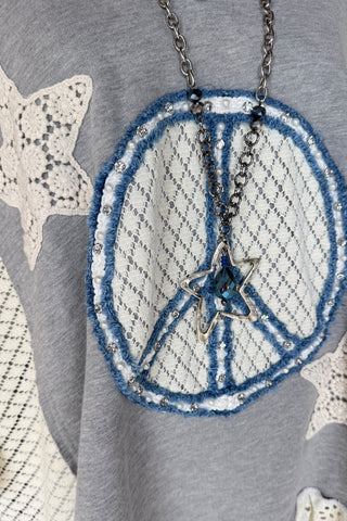 Peace of Mind Top Lt Grey Shirts & Tops Blue Velvet