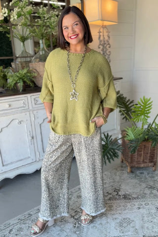 Clancy Sweater Green Tea by Easel