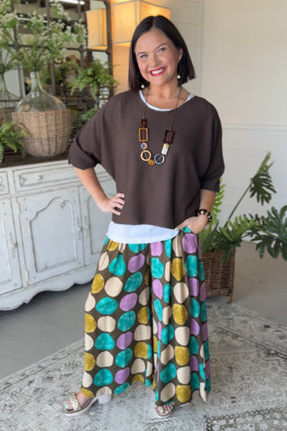 Everly Pants Brown Mix by Umgee