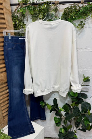 Joy Christmas Sweatshirt White Sweatshirt Al + Gray Graphic Tees