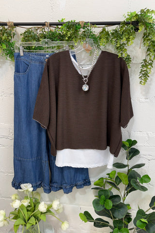Destin Top Chocolate Shirts & Tops YOLLY