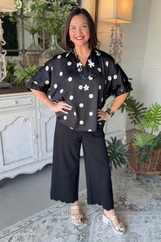 Shimmy Shine Top Black/Polka Dot by Jodifl