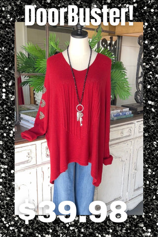 Pleating Heart Crimson