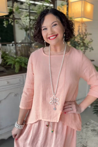 Alonna Top Peach Shirts & Tops Sole Luna