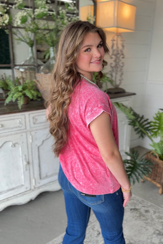 Dawson Top Red Shirts & Tops Zenana