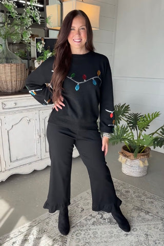 Light Me Up Sweater Black Sweater Staccato