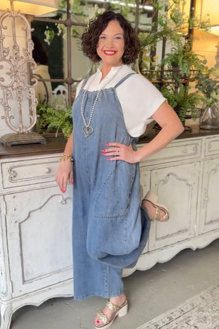 Tasha Romper Denim by Easel Romper Easel