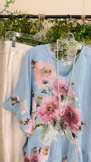 Beautiful Floral City Baby Blue Prospero
