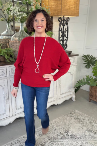 Sophia Sweater Dark Red Sweater Fenco