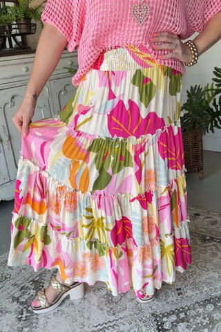 Heidi Skirt Vanilla/Fuchsia by Easel