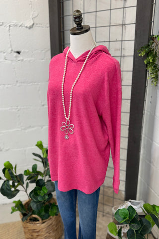 Fuzzy Wuzzy Hoodie Fuchsia Shirts & Tops Zenana