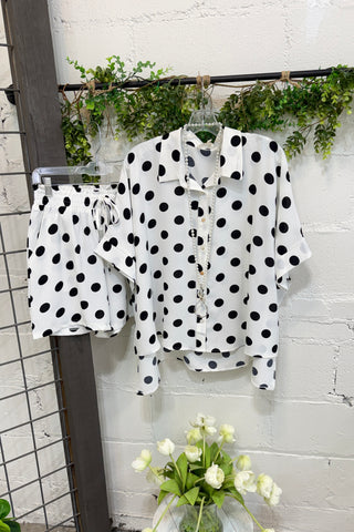 Polly Short Set White Black