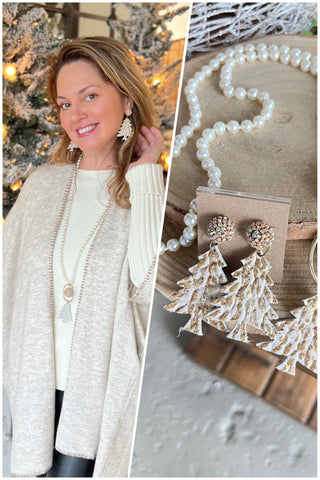 White Christmas Necklace BFF